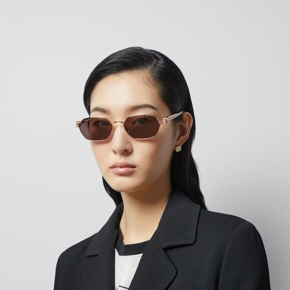 NEW Gucci GG1593S 003 Gold Pink Violet Geometric Unisex Sunglasses GG 1593S main image 7